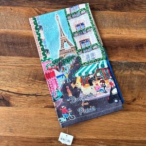 Anthropologie Christmas in Paris Themed Kitchen Towel NWT